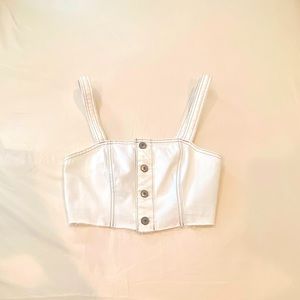 NWOT Abercrombie White Denim Cropped Top